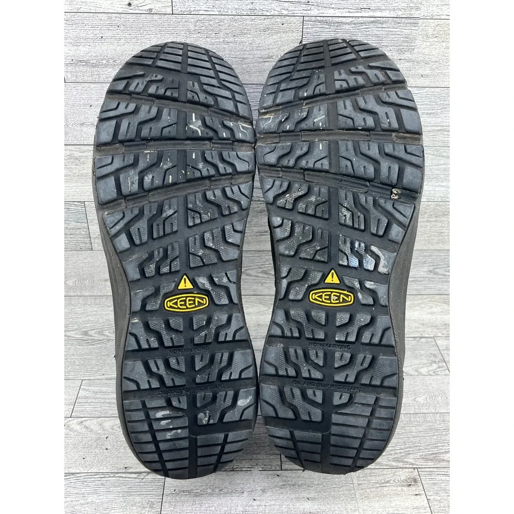 KEEN Mens Slip On ESD Work Shoes Size 13 EE Black Leather‎ Safety Toe